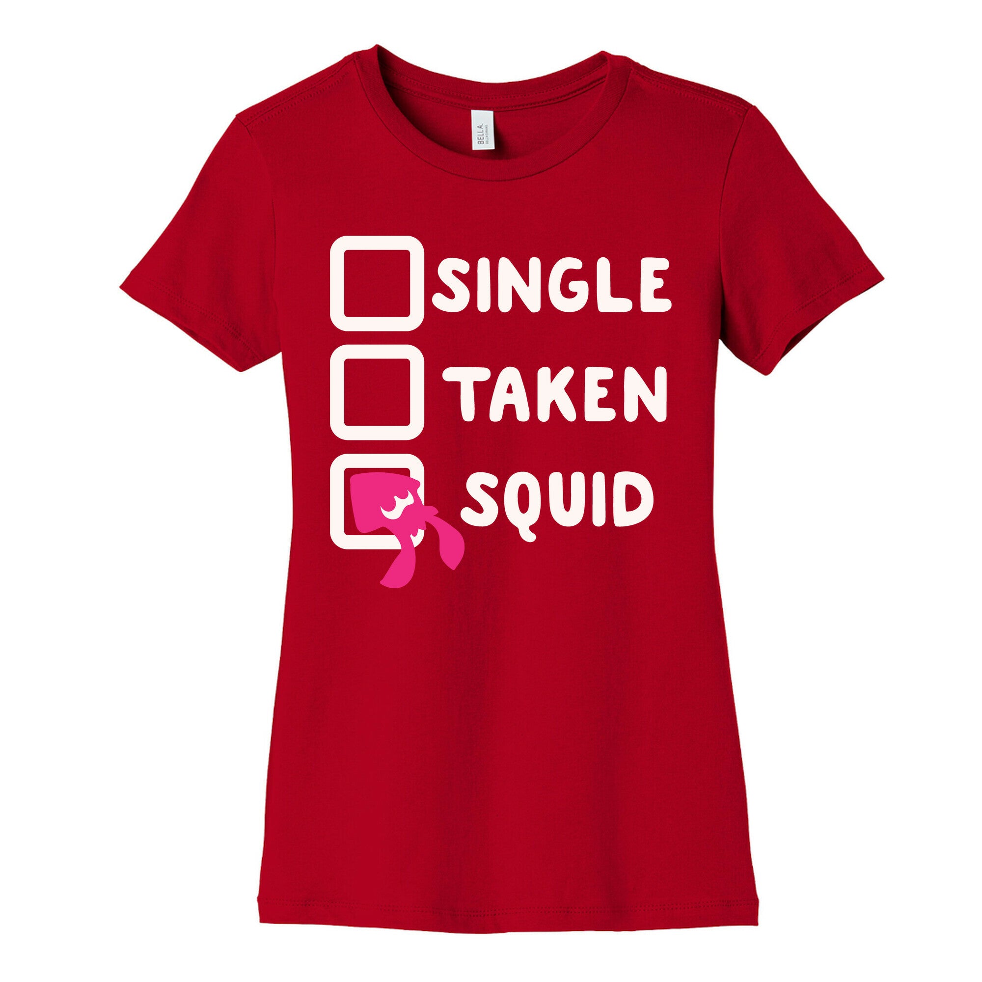 Single Taken Squid White Print Women's Cotton Tee